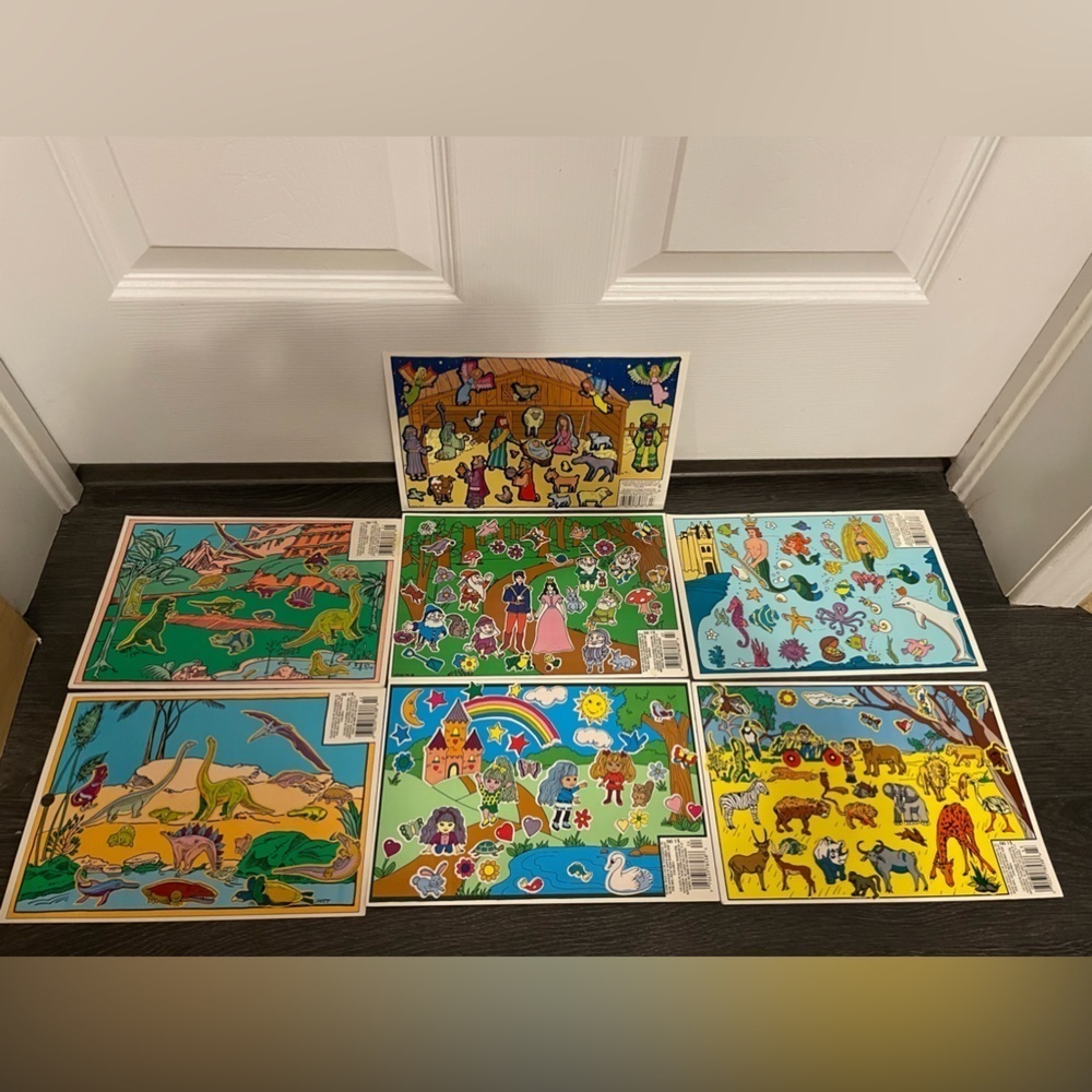 Vintage Okee Dokee Reusable Sticker Activity Board, used